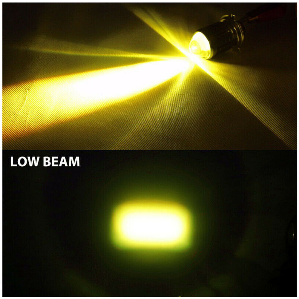 H4 LED Motorcycle Headlight Bulb Projector Lens 3000k Lo Beam 6000k Hi Beam
