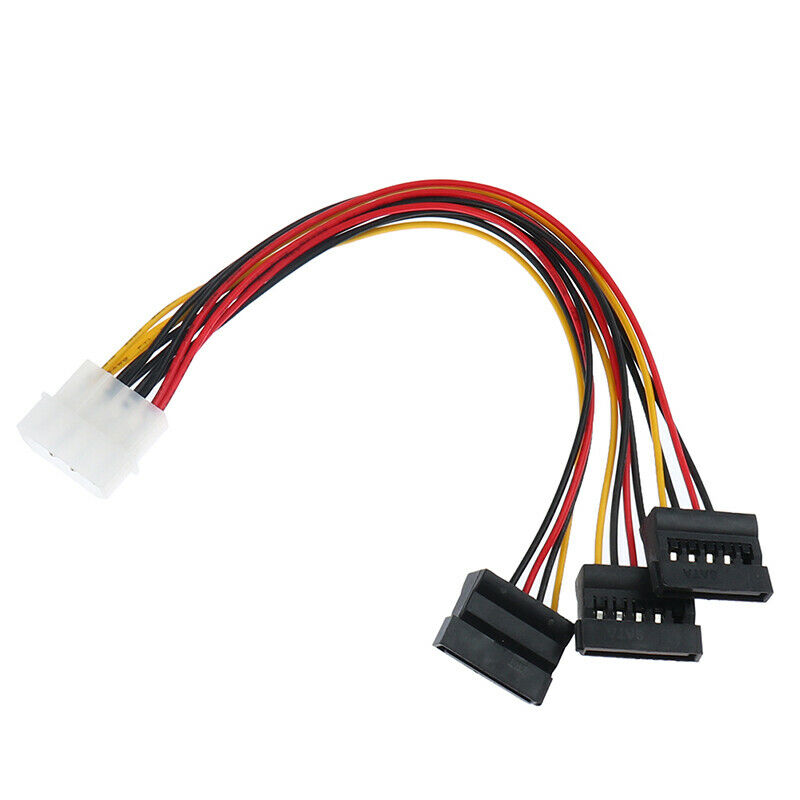 4Pin IDE To 3 SATA Power Splitter Extension Cable Connectors Computer Plu.l8