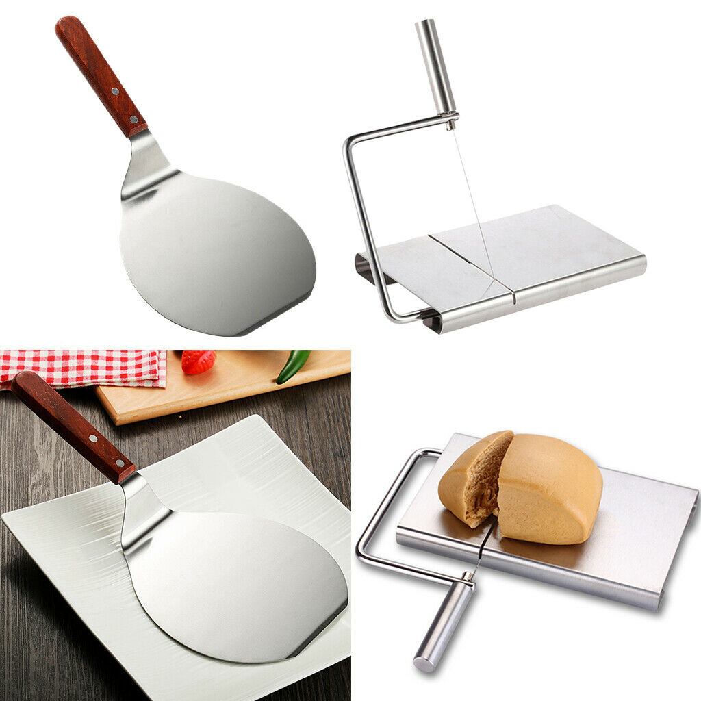 2x Cake Slicer Pizza Peel Turner Shovel Paddle for Cheese Home Serving Tray