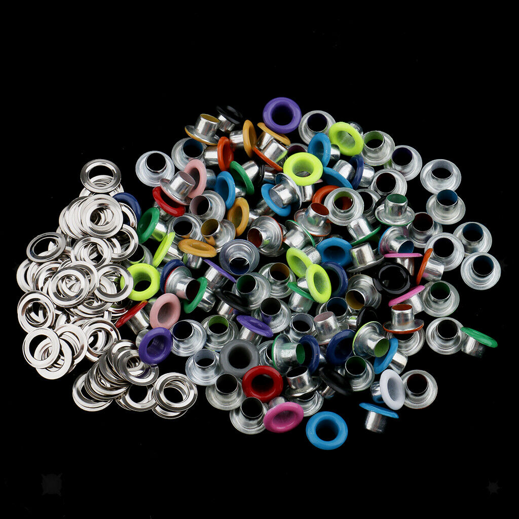 100pcs Assorted Color Metal Eyelets Buckle Leathercraft Accessories 4.5mm