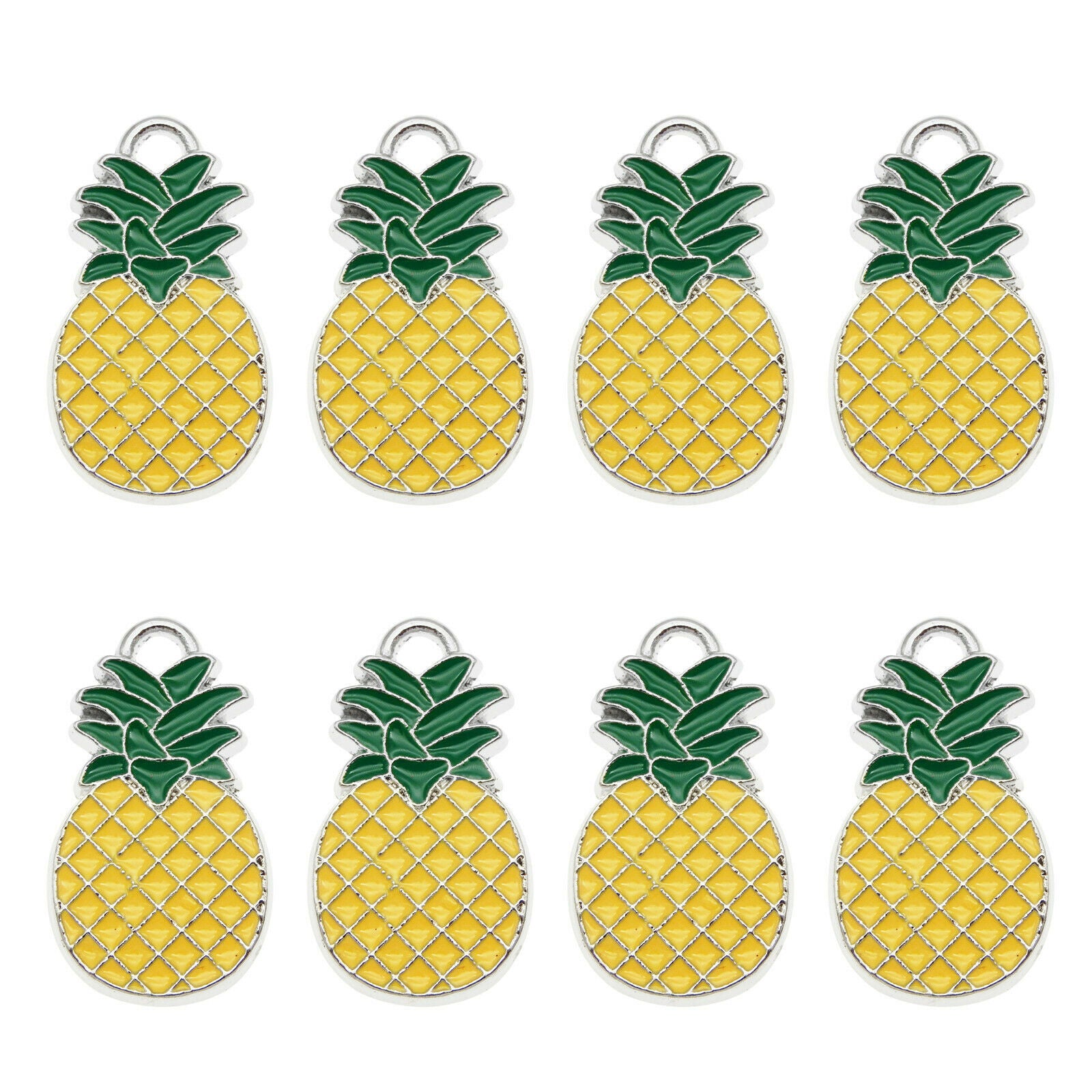 Wholesale Alloy Yellow Pineapple Design Pendant Charms Jewelry DIY Crafts 15pcs