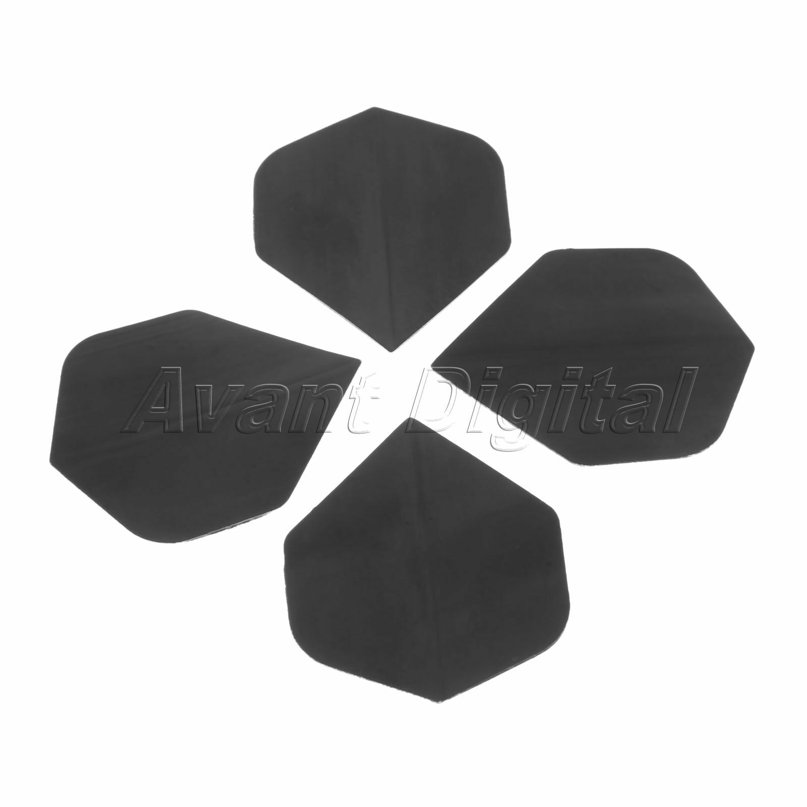 Pure Black Darts Flight Fin Tail High Quality Pvc Dart Accessory Pack Of 30