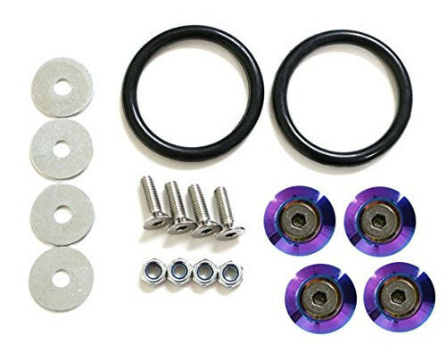 Neo Chrome Quick Release Car Bumper Fender Trunk Hatch Lid Aluminum Fastener Kit