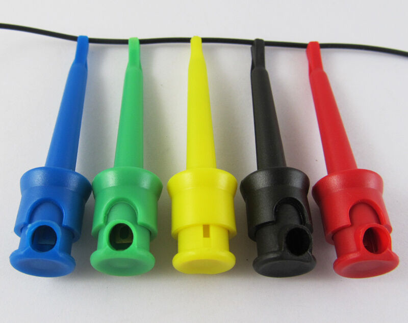 1set  PA Copper Flexible Large Test Hook Clip Probes 5Colors High Quality Nylon