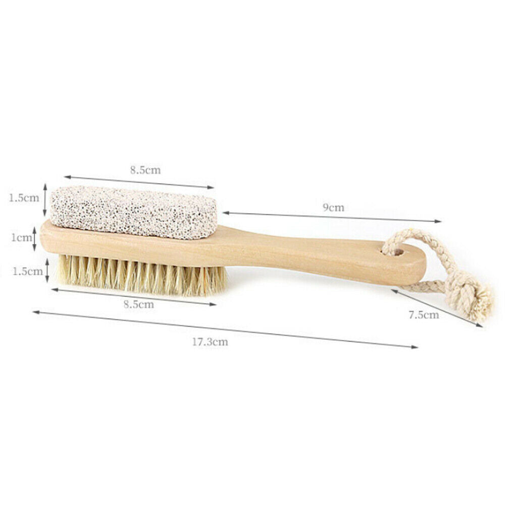 Wooden Handle Foot Stone Callus Brush Dead Skin Pumice Scrubber Foot Care