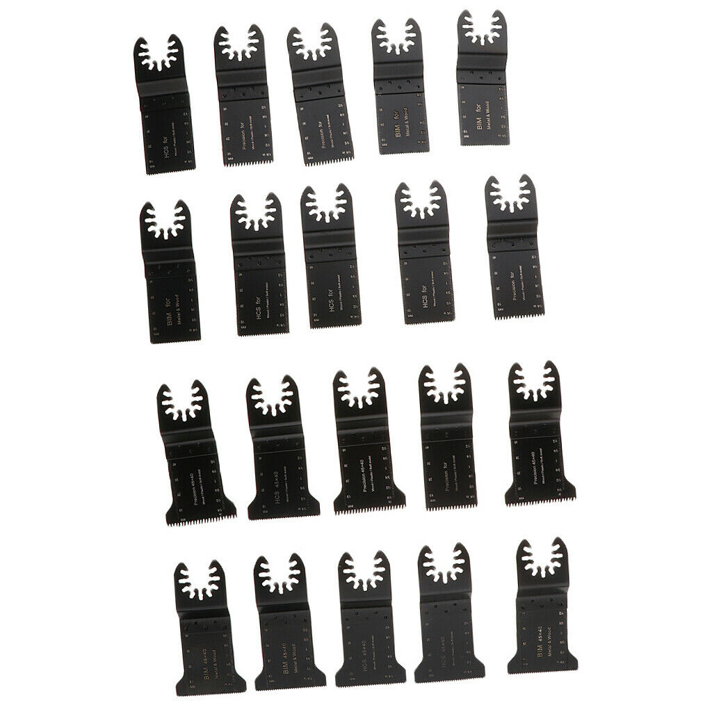 Set of 20 Wood Oscillating Quick Release Saw Blades Multi-tool Cutting