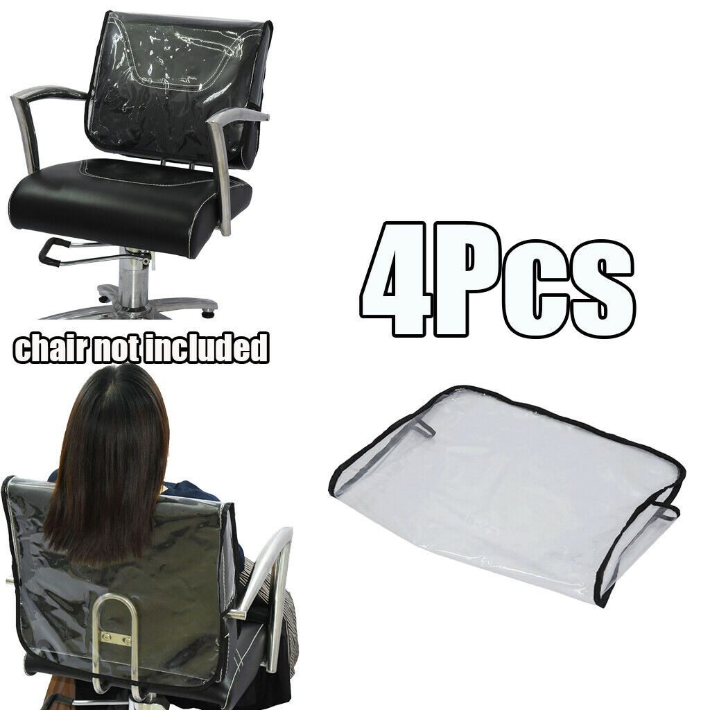 4x Barber Beauty Salon Transparent Chair Back Cover Waterproof Cover 48x43cm