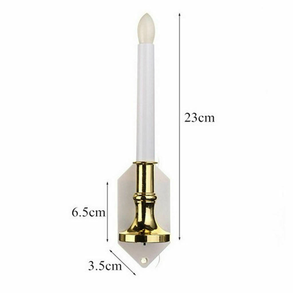 2x 2Pcs LED Solar Window Candle Wall Light Indoor Romantic Decor Ornaments