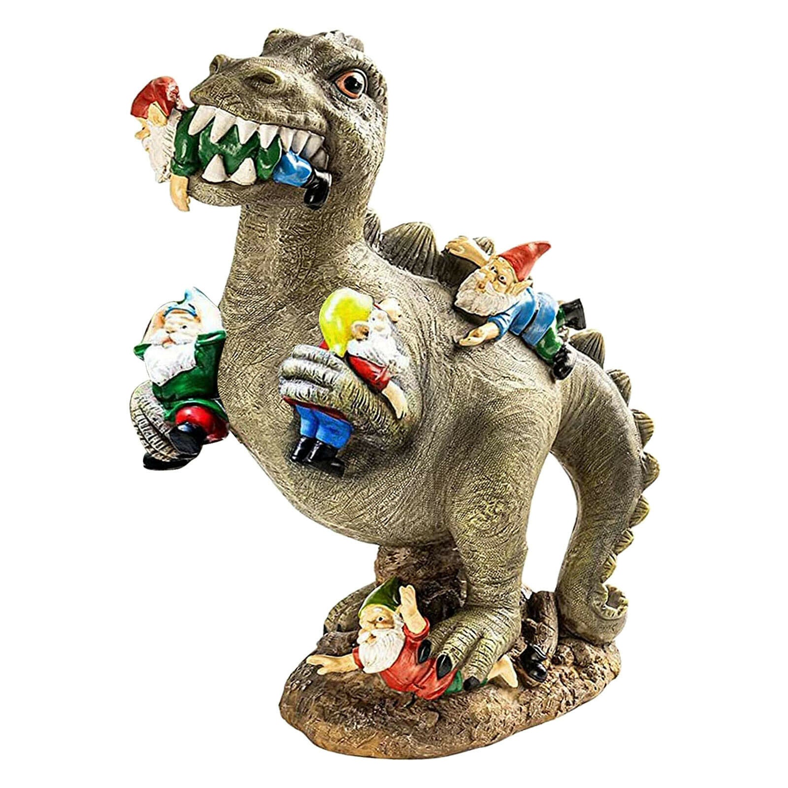 Creative Garden Statue Lifelike Dinosaur Gnome Sculpture Patio Lawn Décor