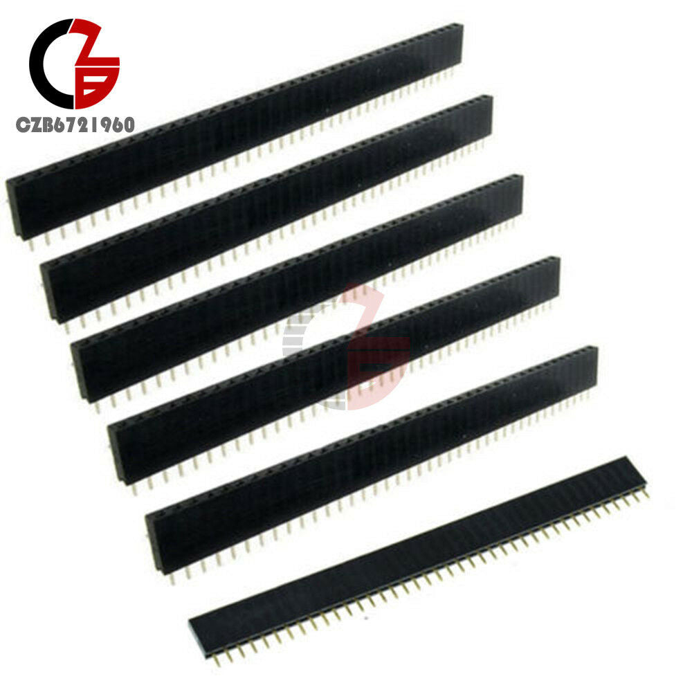 50Pcs 40pin Single Row Straight Female Pin 2.54mm Header Strip PBC Arduino New