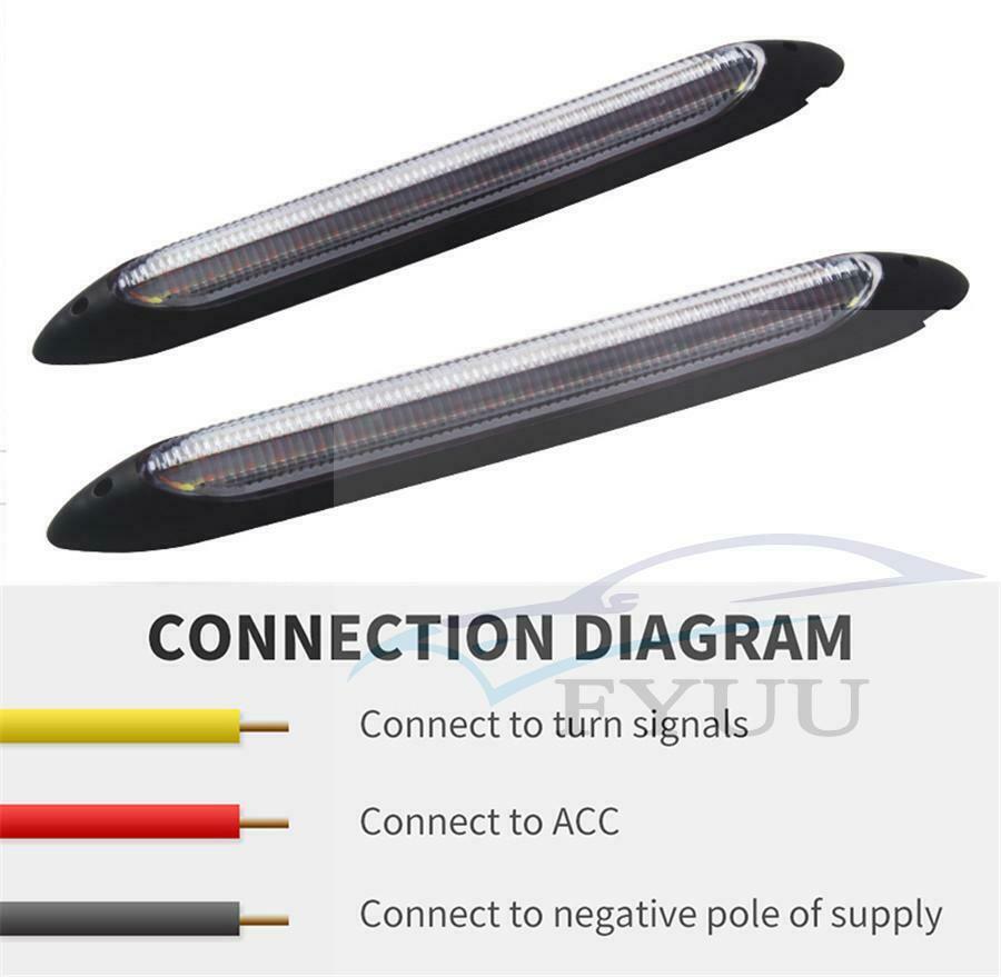 2pc 15.5cm Car DRL LED Daytime Running Lights 12V White Amber Switch Turn Signal
