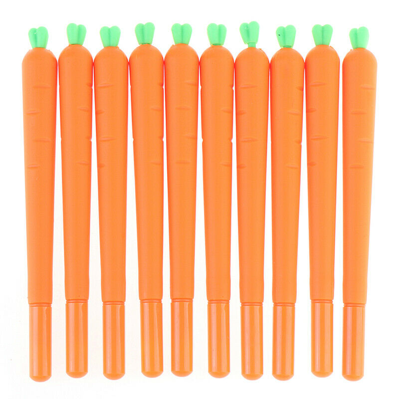 10pcs  0.5mm Gel Pen Black Ink Roller Marker Pen( Cute Carrot Styling)A KX