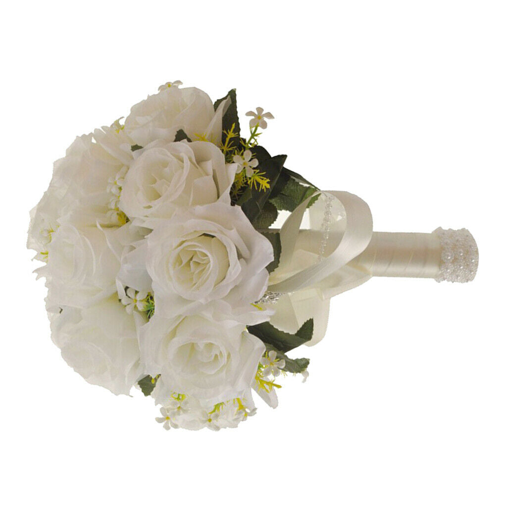 Handmade Wedding Bridal Bouquet Wedding Holding Silk Rose Bouquet with
