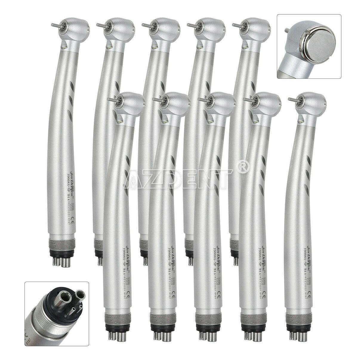 1X Dental E-generator LED High Speed ceramic Push Button 4 Spray  Handpiece