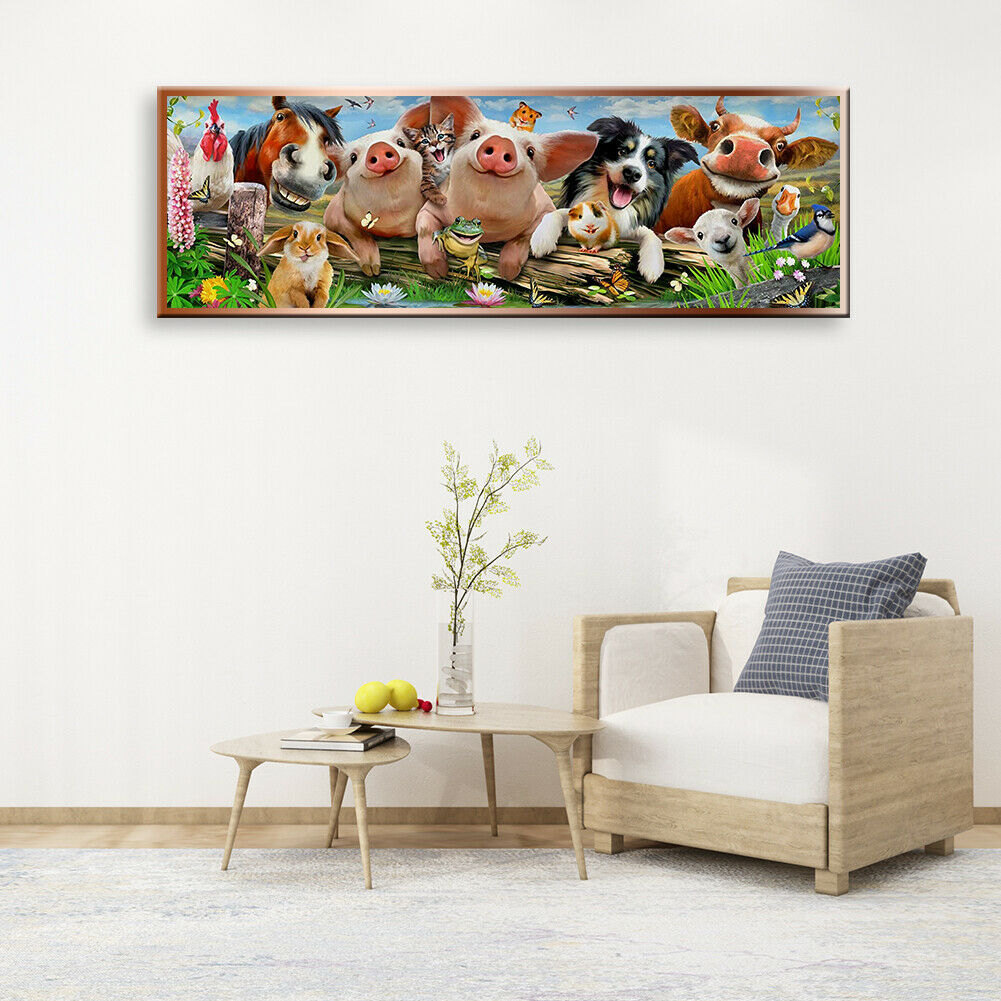 DIY Diamond Painting Kit Animal Family Full Round Drill Picture Handicrafts @