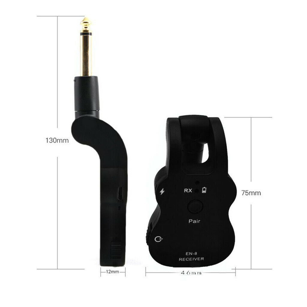 Guitar Wireless System Transmitter Receiver Built-in Rechargeable 30M