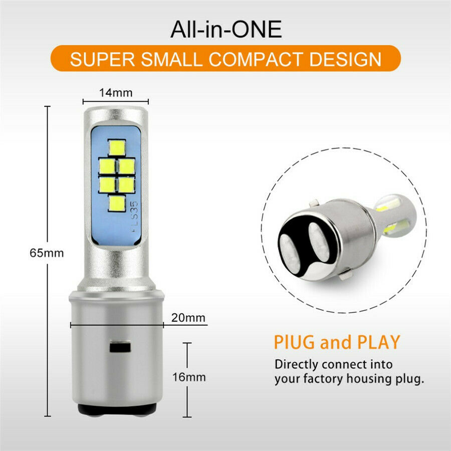36W BA20D Motorcycle Led Headlight Fog Light DRL Hi/ Lo  Beam car truck Scooter