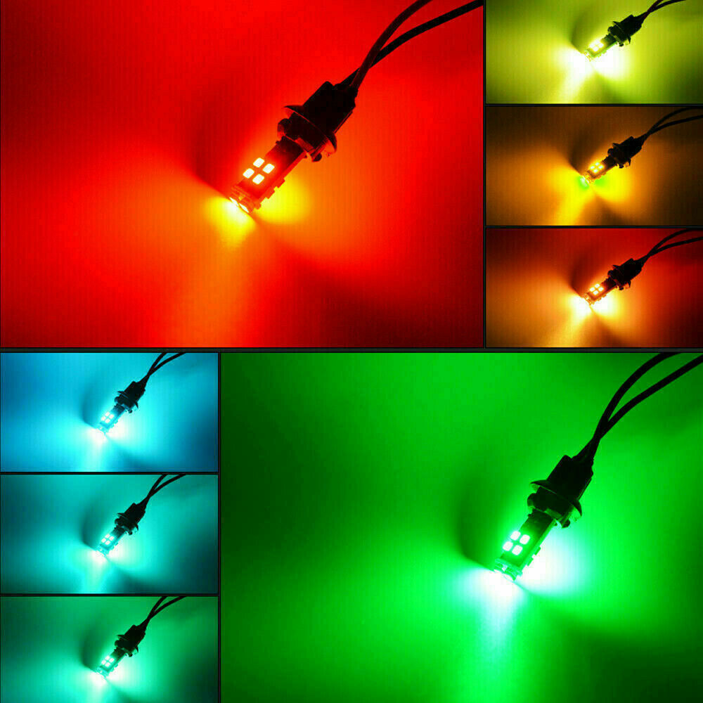 LED Color Changing RGB 168 194 T10 Bulbs w/RF Remote Control Car Parking Light~
