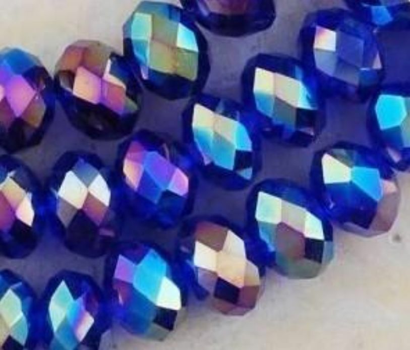 350pc Multicolor Blue Crystal Loose Bead 12mm
