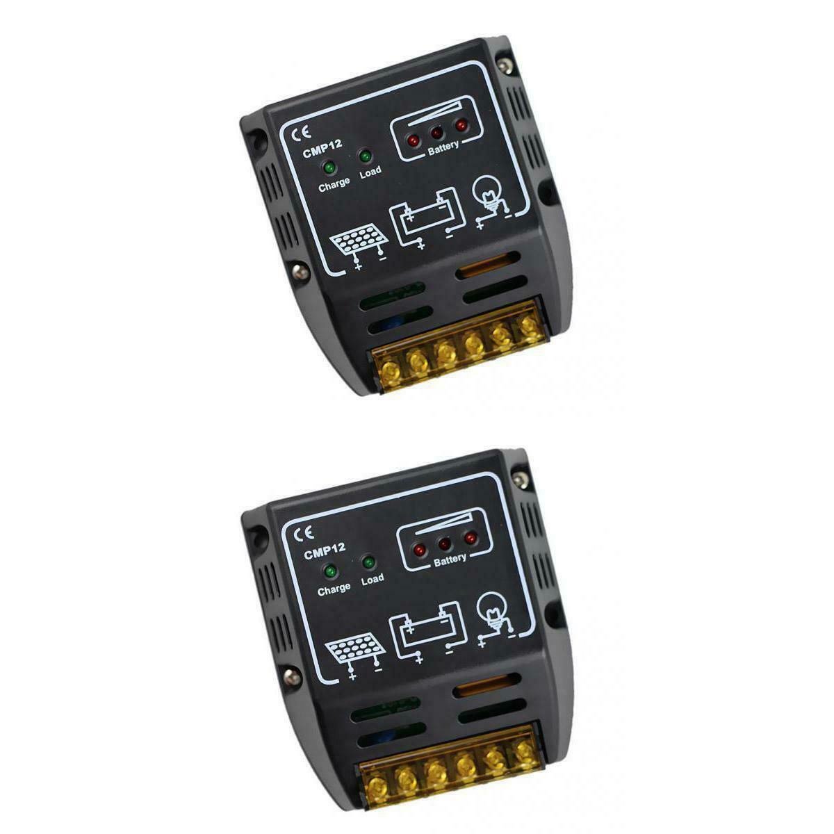 2Pcs 12V/24V Solar Battery Charge Controller