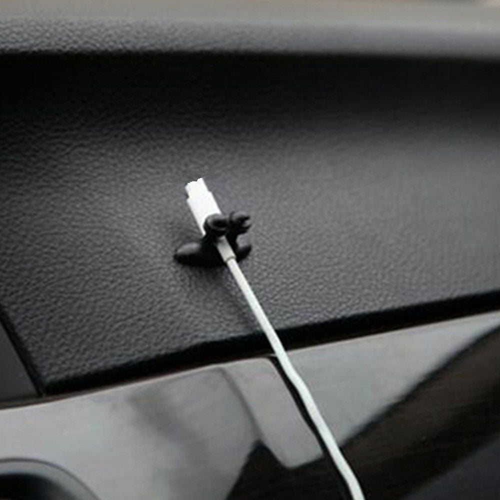 8Pieces Car Charger Line Headphone USB Cable Cord Car Clip Interior Accessories