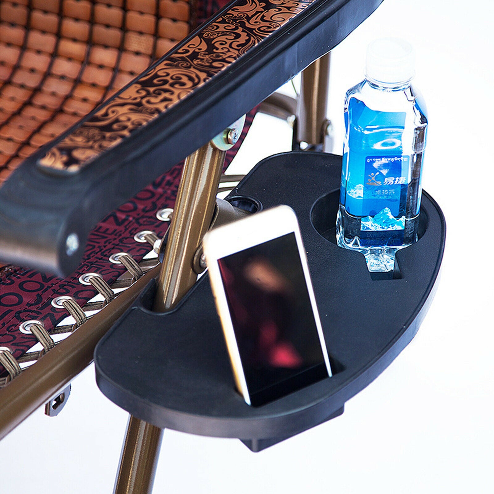 Durable Plastic Chair Side Phone Cup Holder Clip On Recliner Lounger Drink Tray