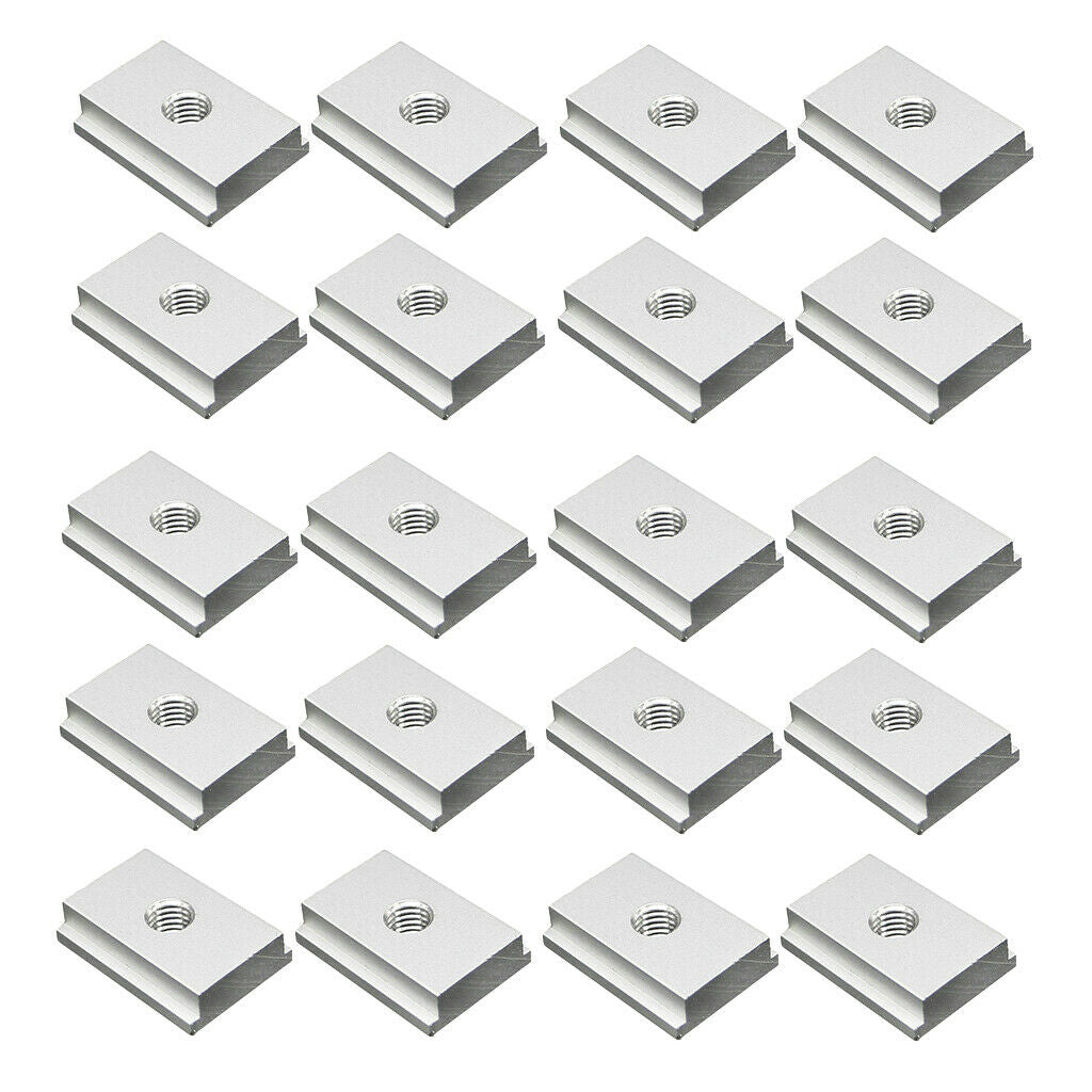 20Pcs M8# T-Slider for T-slot for Various Woodworking Jigs Aluminum Alloy