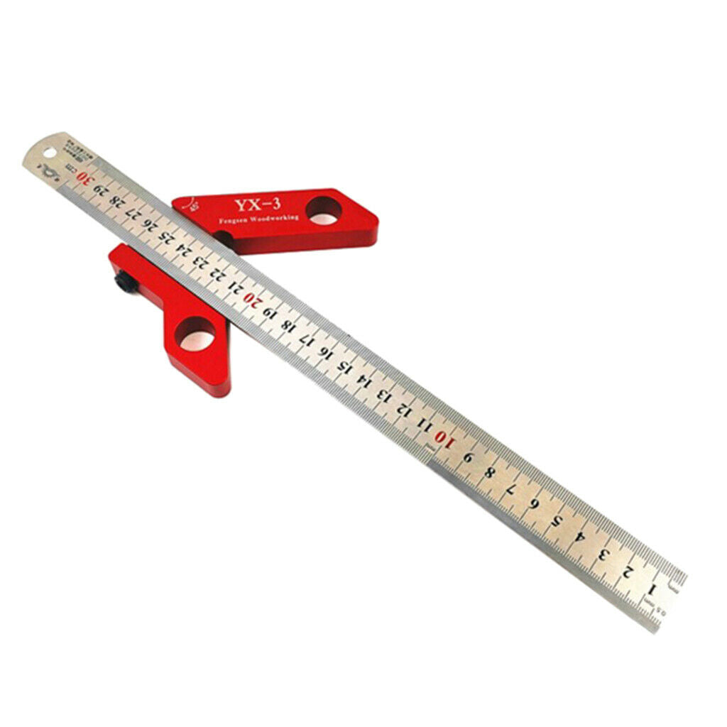 Woodworking Center Scriber 45 and 90 Degree Ruled Carpenter Ruler Gauge