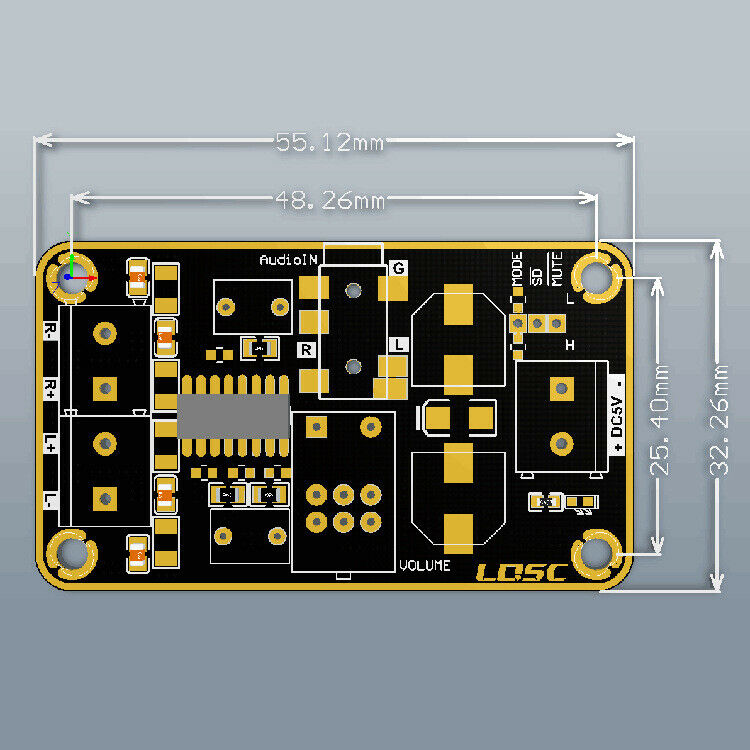 Audio Amplifier Board, Pam8406 Digital Power Amplifier Board 5W+5W Immersion GI2