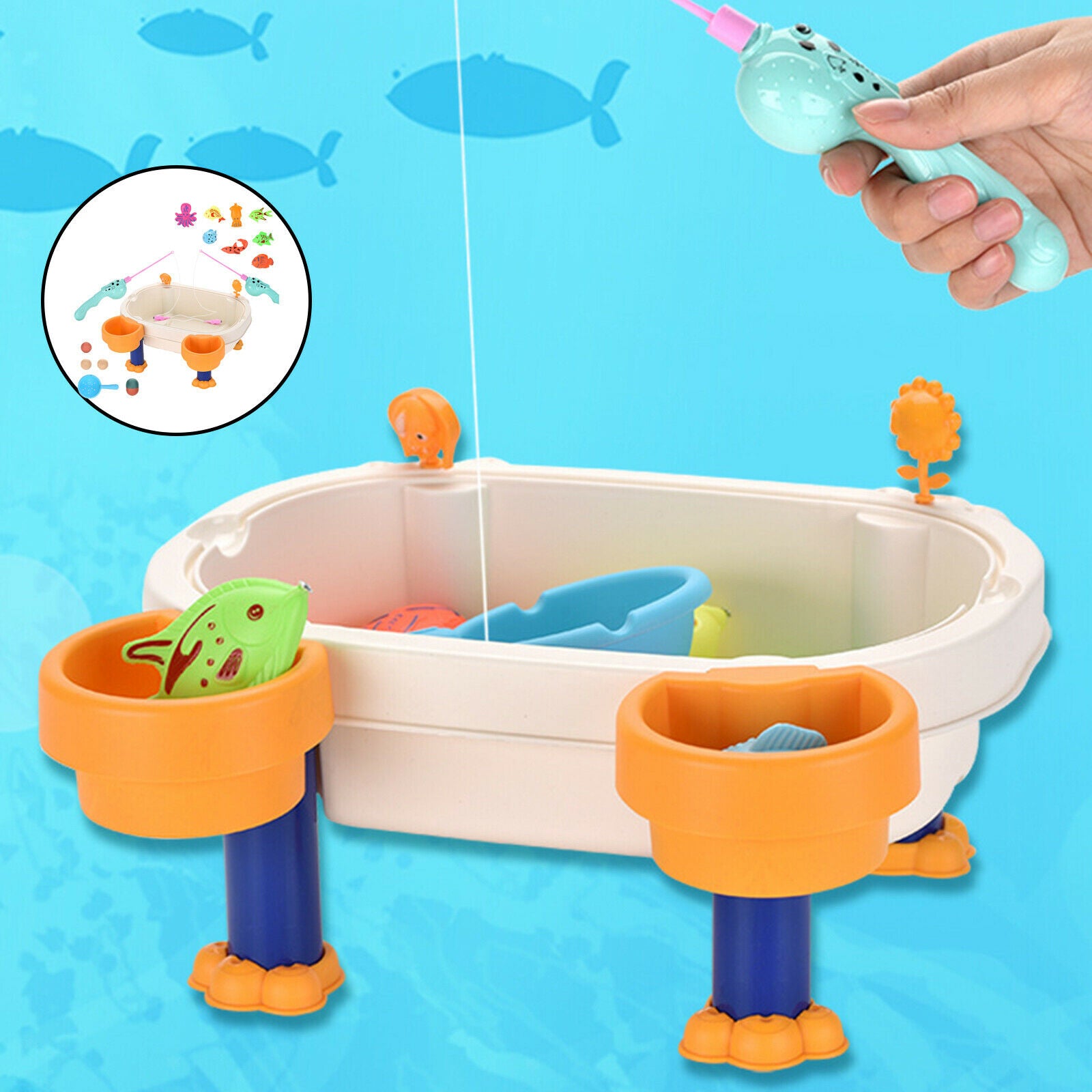 Educational Children Fishing Table Toys Colourful Magnetic Sand Development