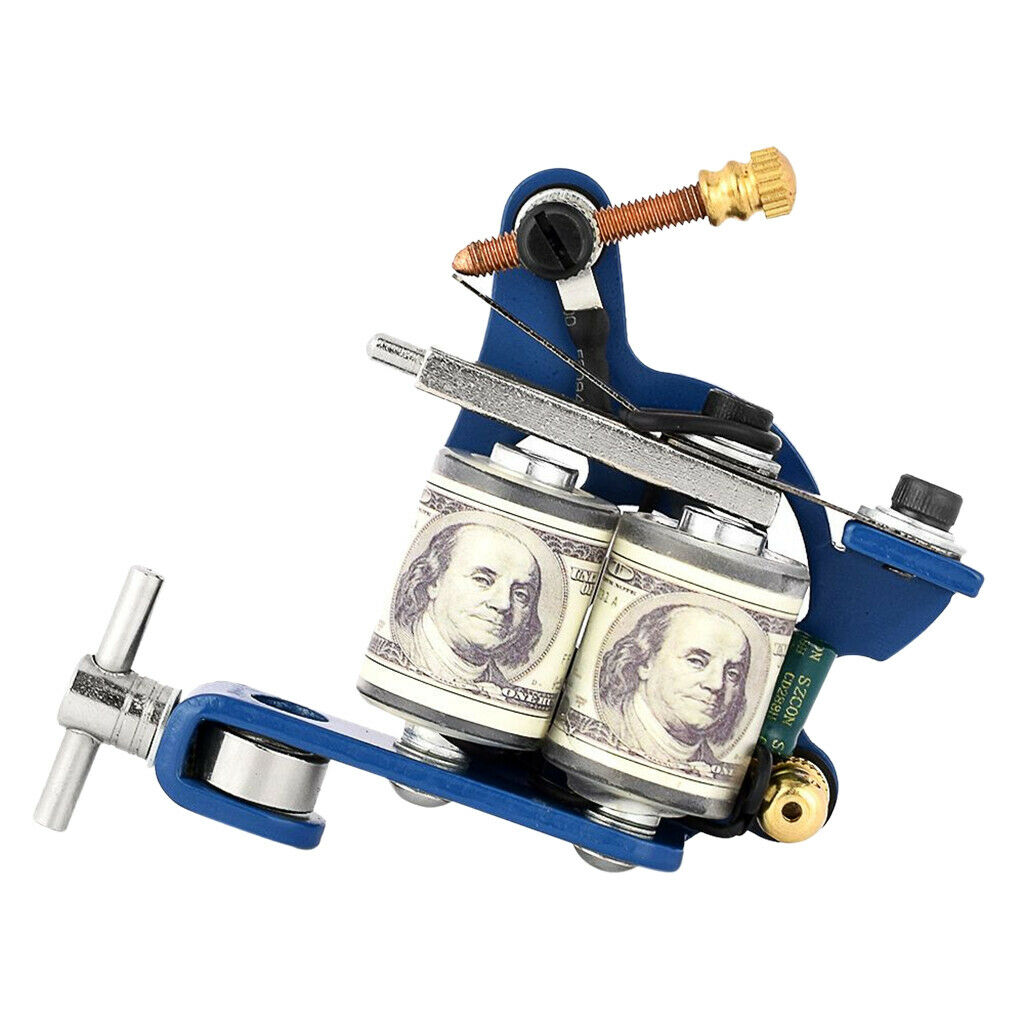 Alloy Coil Tattoo Machine Gun Dollar 10 Wrap Coils for Liner Shader Design Blue