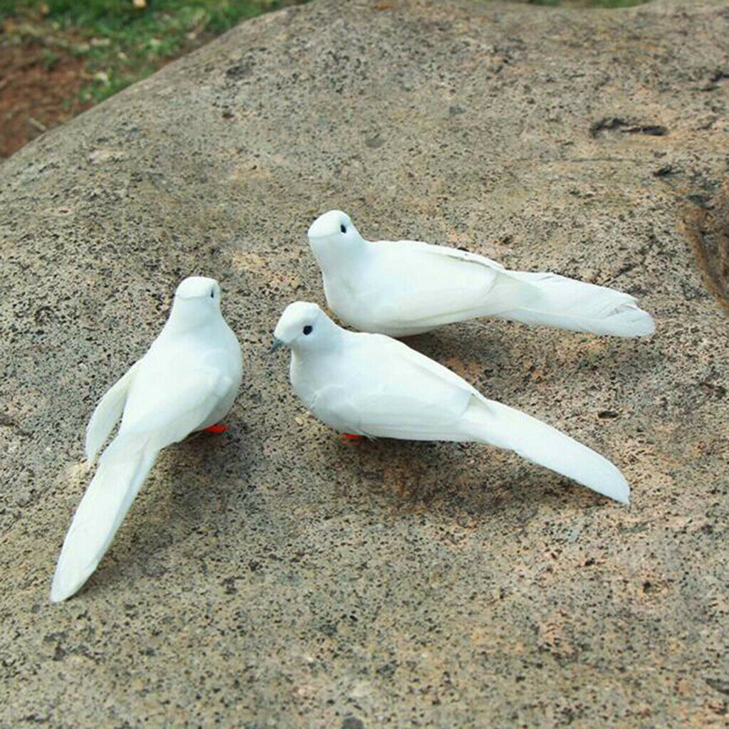 Set of 5 Artificial Birds Pigeon Outdoor Garden Pond Decor Ornament Figures