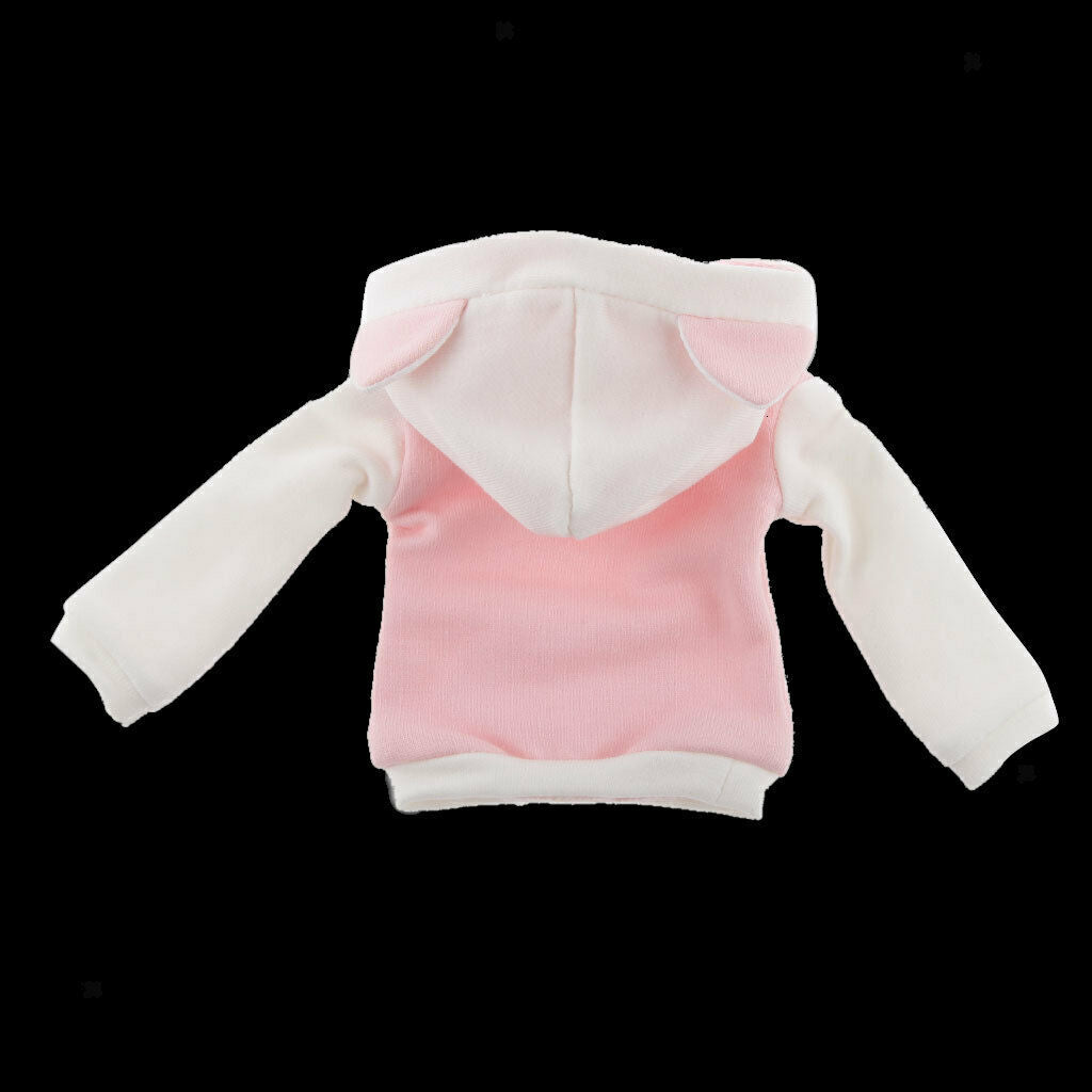 Cute Cat Ear Fleece Hoodie Hoody Sweatshirt For 1/6 BJD SD Pink