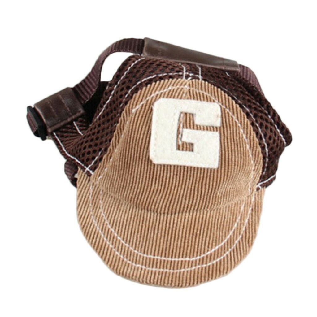 Baseball Hat Sun-shading   with Ear Holes For Small to Large Dogs Coffee-S