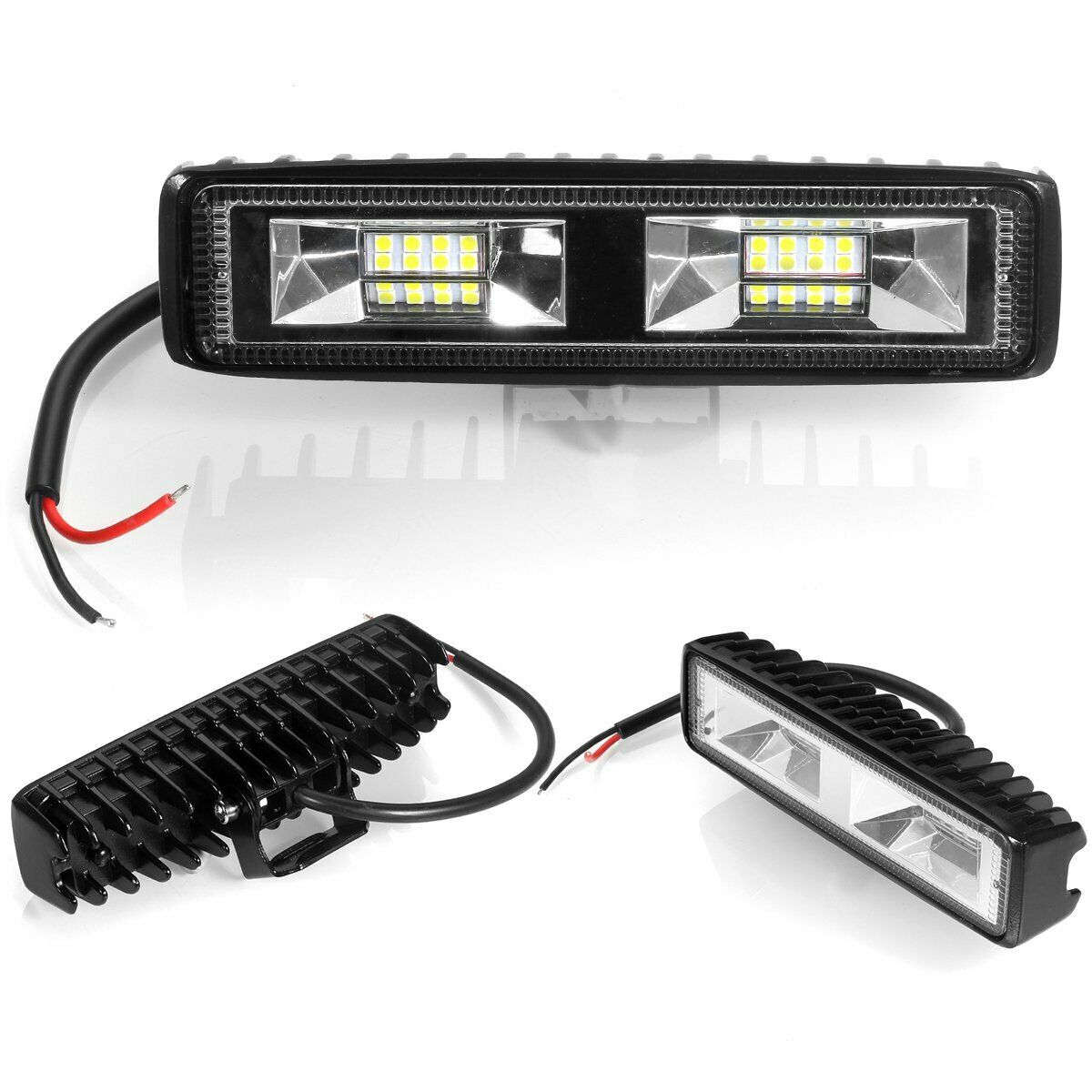 48W 16 LED Work Light Bar Flood Spot Lamp Offroad Driving Fog 4WD SUV Truck