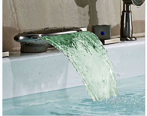 bathtub waterfall spout,brass water outlet & water curtain with chrome plating