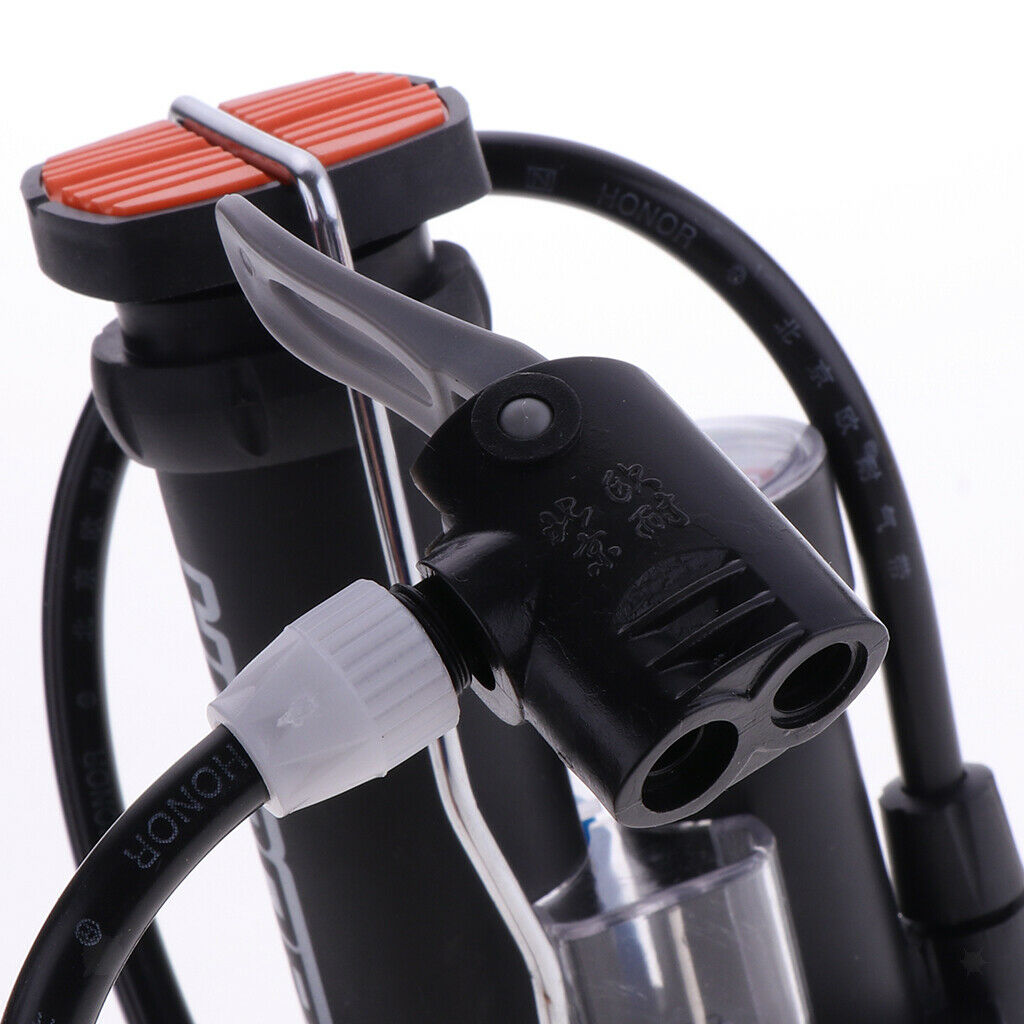 Air Pumper Foot Activated Floor Pump With Gauge Mini Portable Bike Bicycle