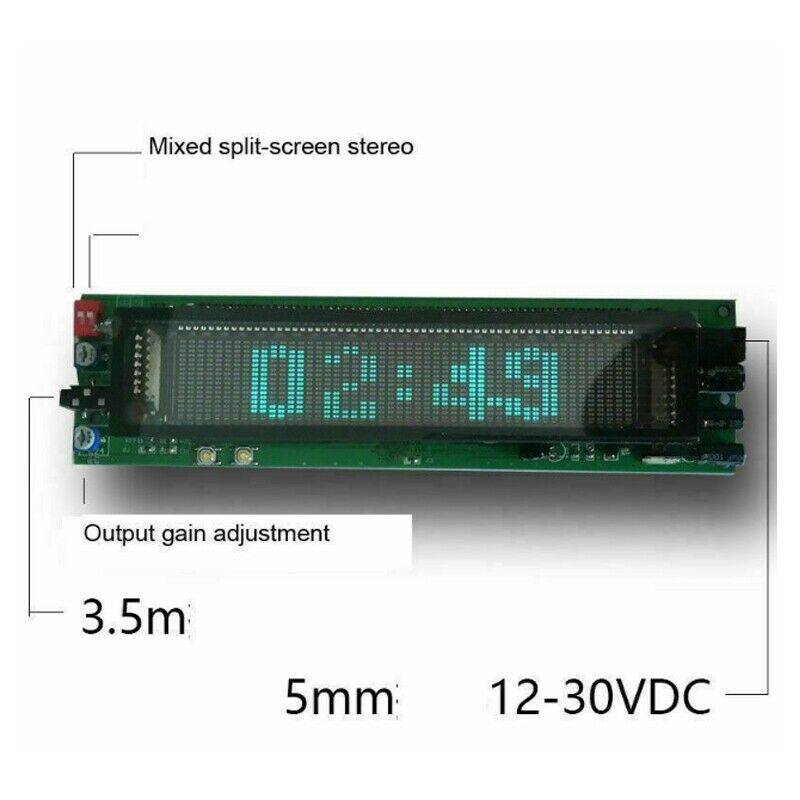 1pc VFD Music Spectrum Display Analyzer W/ clock Audio Level Indicator rhythm