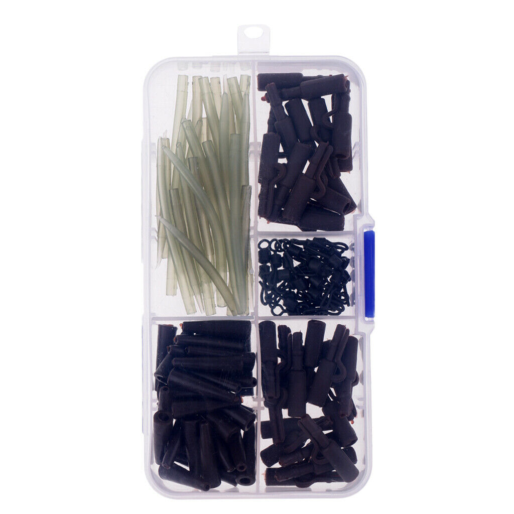 120Pcs/box Carp Fishing Tackle Set Clips Quick Change Swivels Tube Hair Rigs