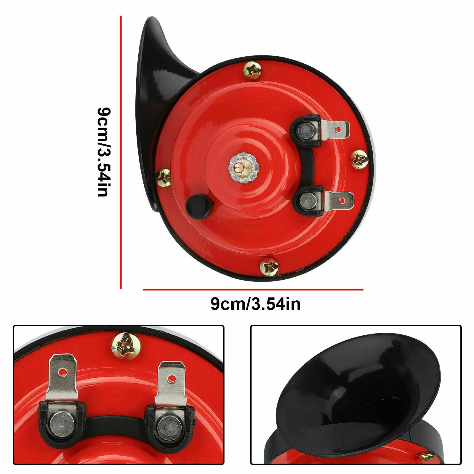 12V 300DB Super Loud Train Horn Waterproof for Motorcycle Car Truck SUV Boat Red