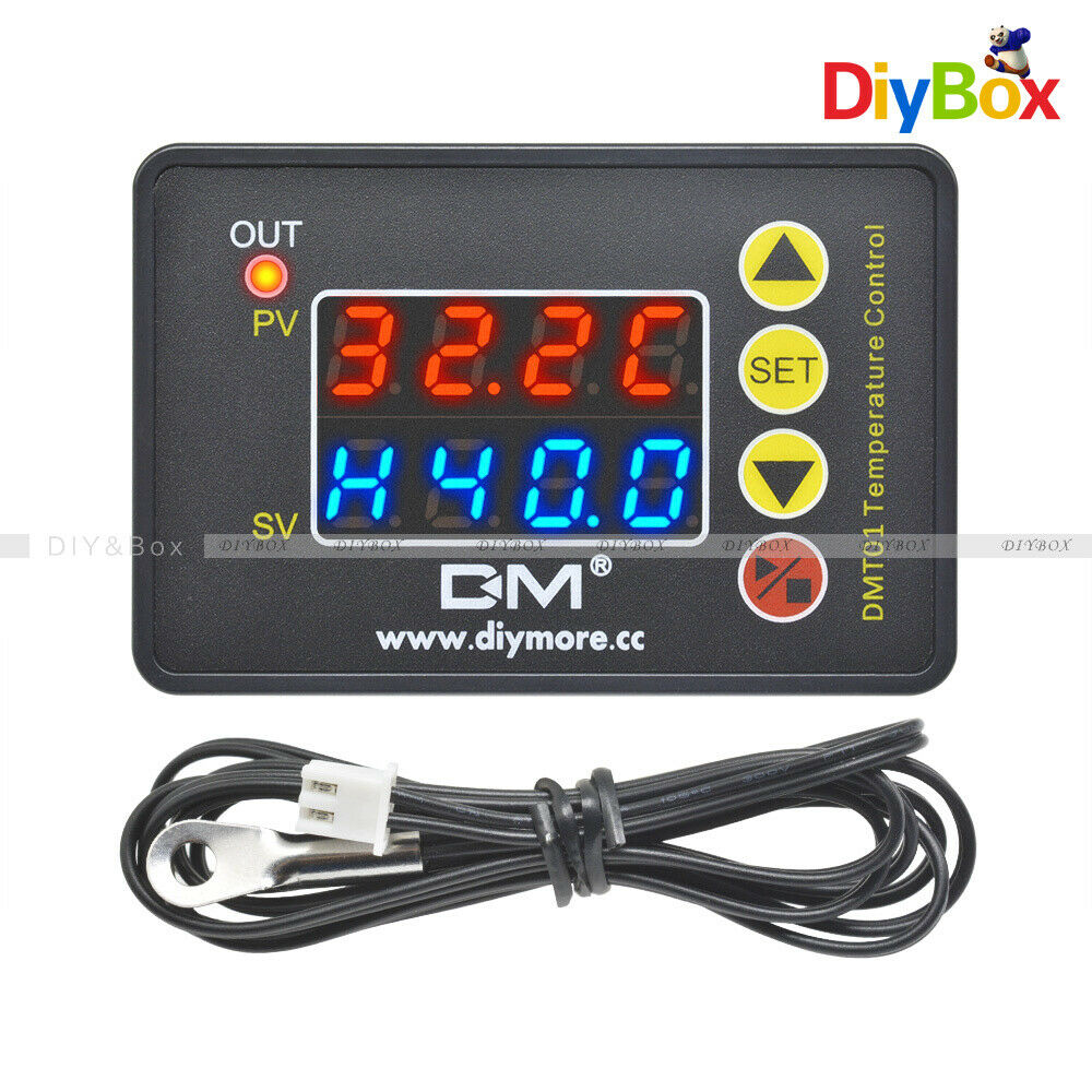 DC12V Red Blue Digital Thermostat Temperature Controller Microcomputer w/ Sensor