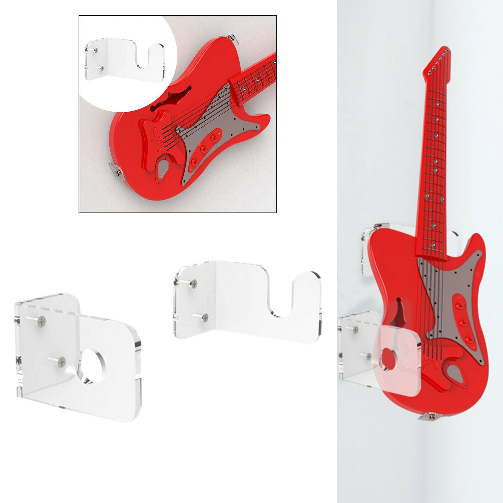 2pcs Swing Guitar Hanger Holder for Bass Mandolins Ukuleles Home Studio