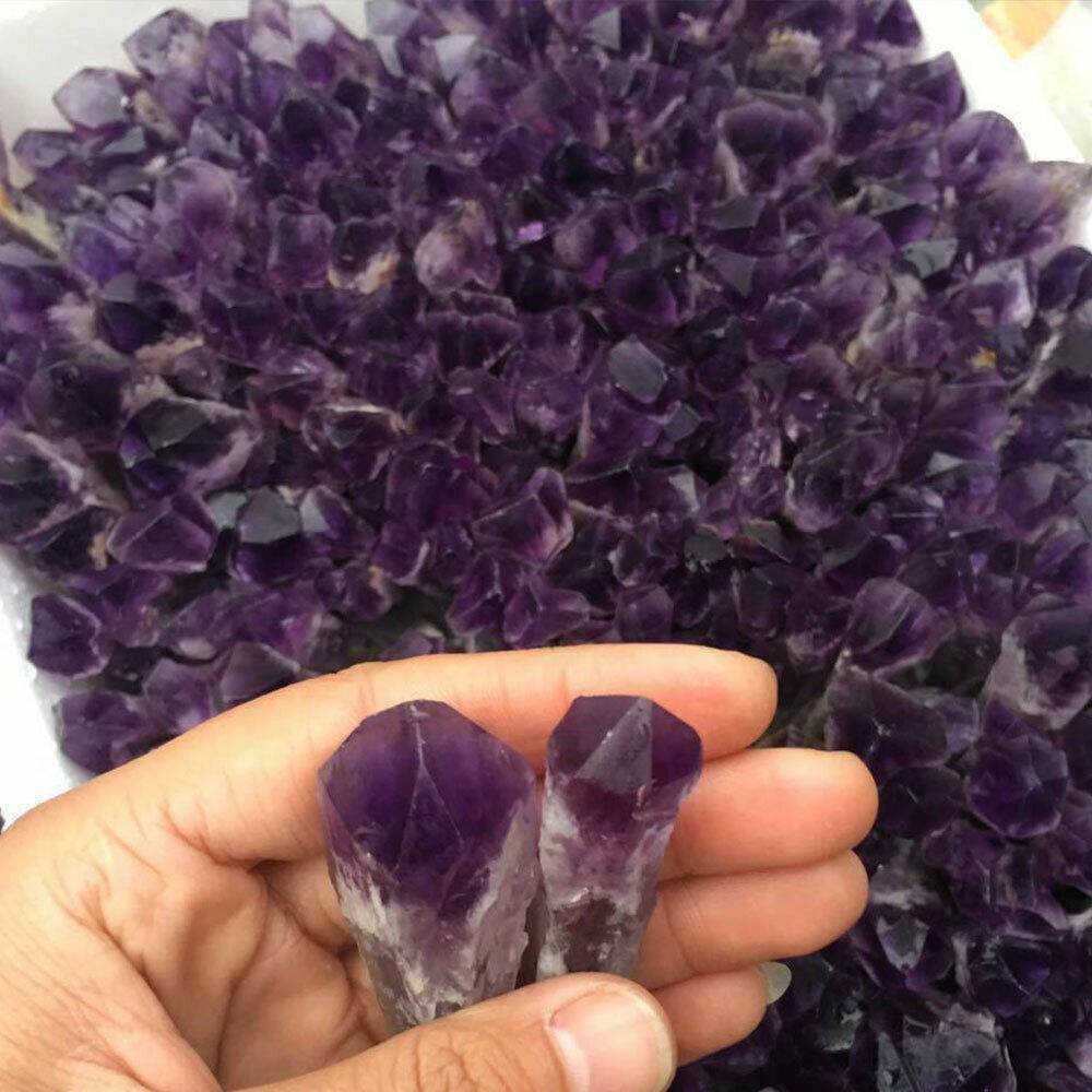 Big Amethyst Cluster Natural Quartz Crystal Point Wand Specimen Reiki Healing，US