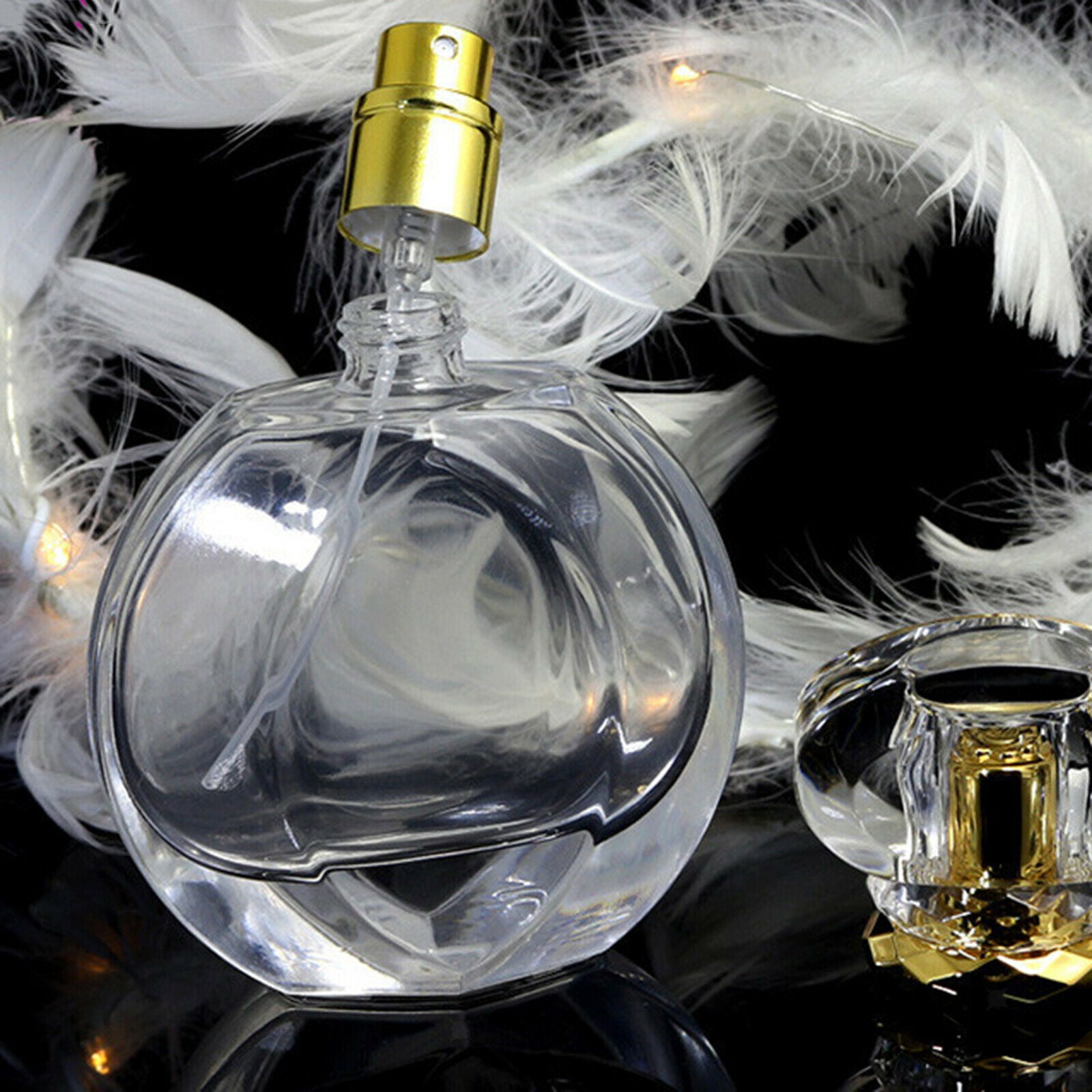 Portable 50ml Empty Clear Glass Fine Mist Perfume Spray Bottle Jar Atomizer