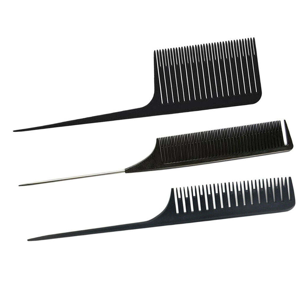 3x Sectioning Weaving Highlighting Foiling Hair Comb Hair Combs Tool Black