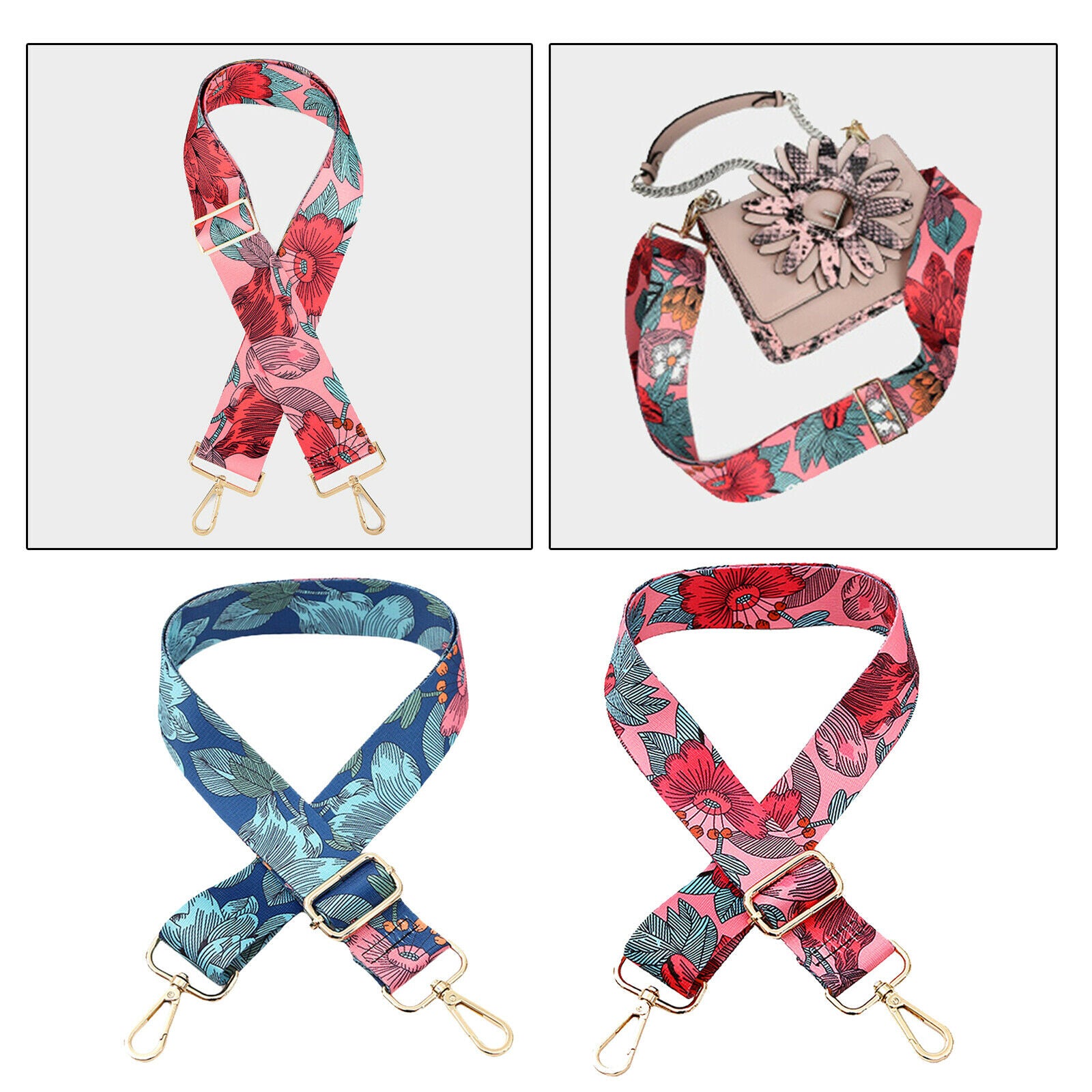 Set of 2 Colorful Women DIY Bag Shoulder Strap CrossBody Replace for Handbag