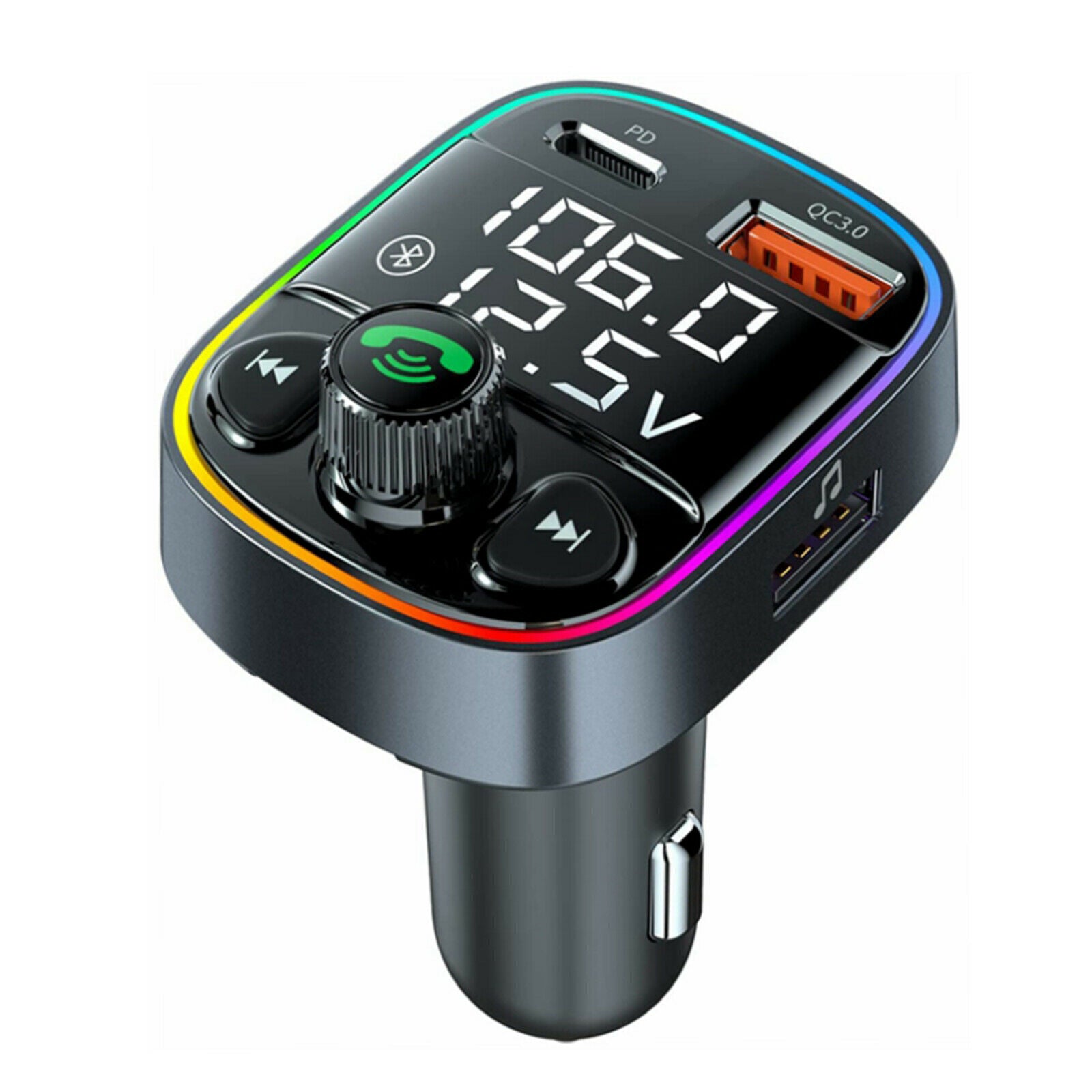C87B Car Mp3 PD/QC3.0 Bluetooth Car Charger FM Transmitter U Disk Music Player