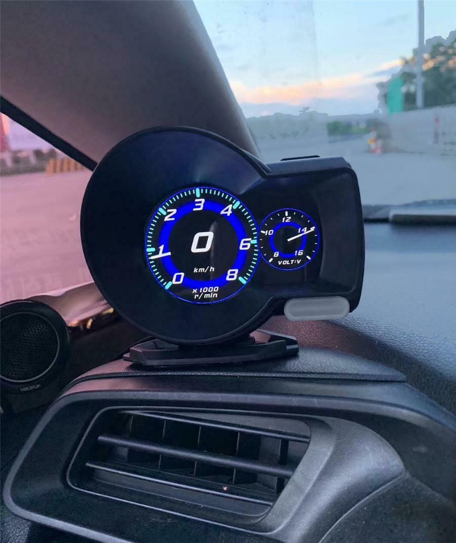 Car OBD2 Multi-function Gauge HUD Head-Up Digital Display Boost Data Scan Tool