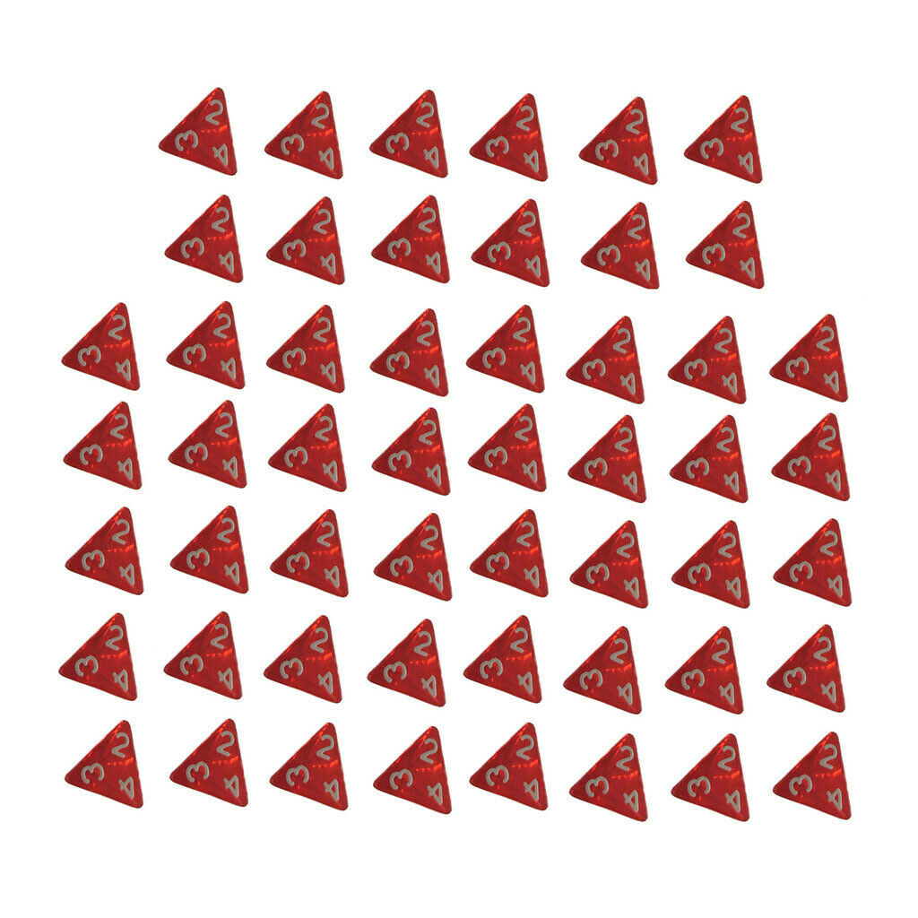 50Pcs Acrylic Multi Side Polyhedral Dice 4-Die 4 Side Dices Board Game Toys
