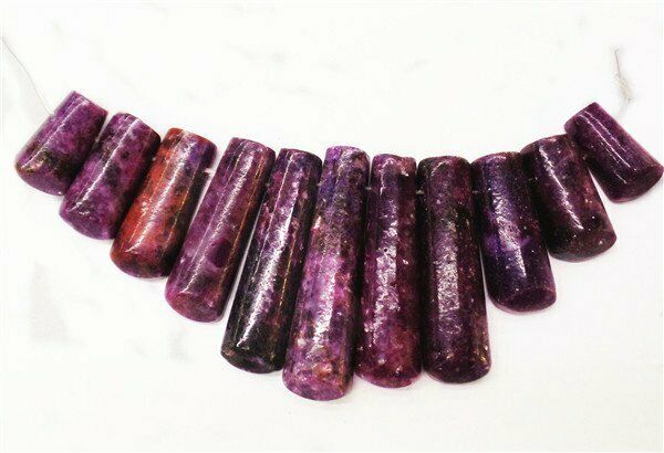 11Pcs/set Purple Chalite Trapezoid Handmade Pendant Beads DIY HH7470